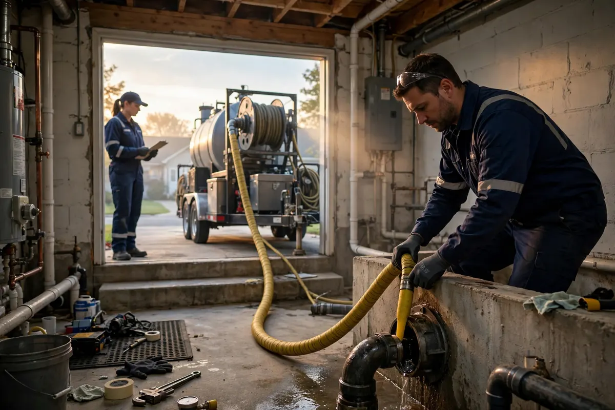 servicios comerciales de alcantarillado en South Elgin, IL — especialista local trabajando