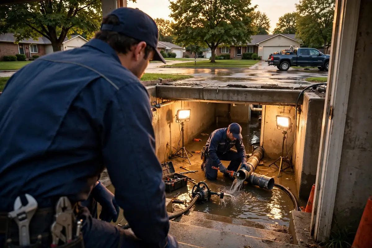 Emergency sewer repair in Hoffman Estates, IL — local sewer specialist at work