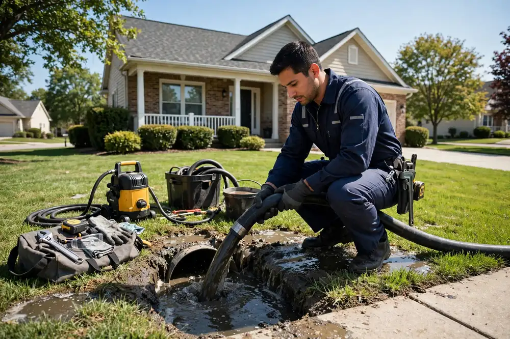reparación de emergencia de alcantarillado en Roselle, IL — especialista local trabajando