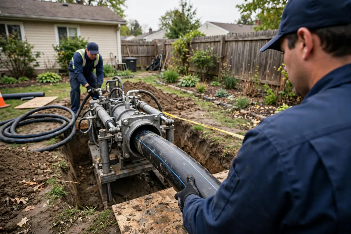Pipe bursting replacement in Palatine, IL — local sewer specialist at work