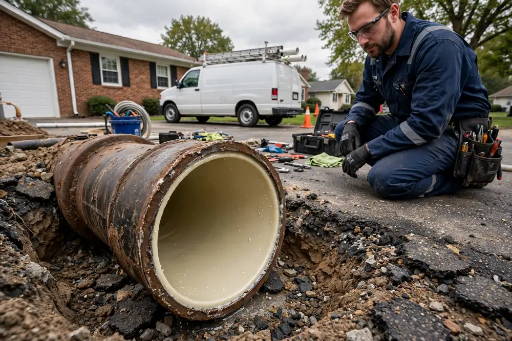 Cured-in-place pipe lining in Elk Grove Village, IL — local sewer specialist at work