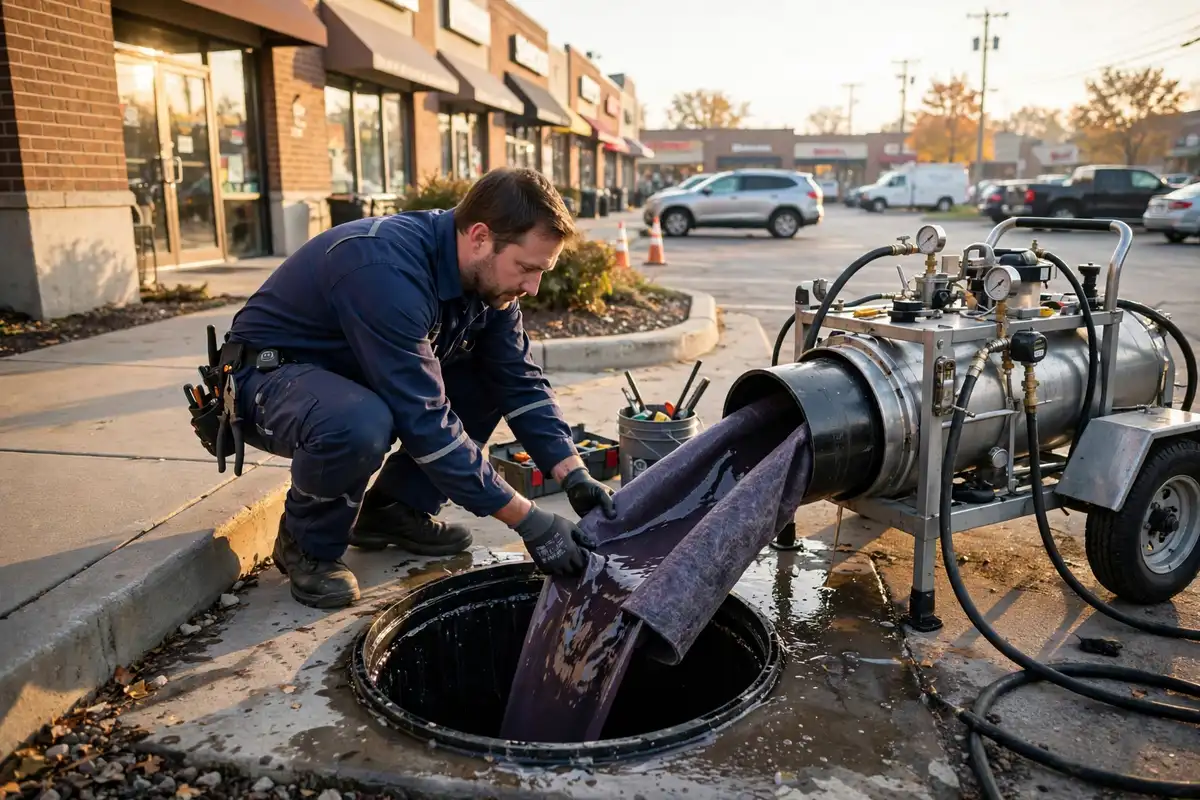 Cured-in-place pipe lining in Hoffman Estates, IL — local sewer specialist at work