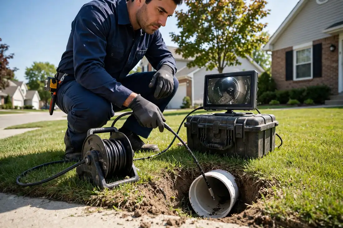 Sewer camera inspection in Palatine, IL — local sewer specialist at work