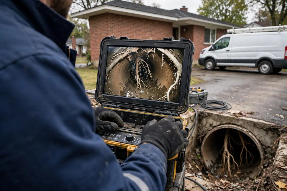 Sewer camera inspection in South Elgin, IL — local sewer specialist at work