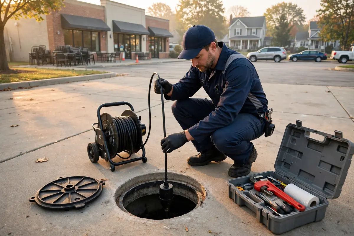 inspección con cámara de alcantarillado en West Chicago, IL — especialista local trabajando