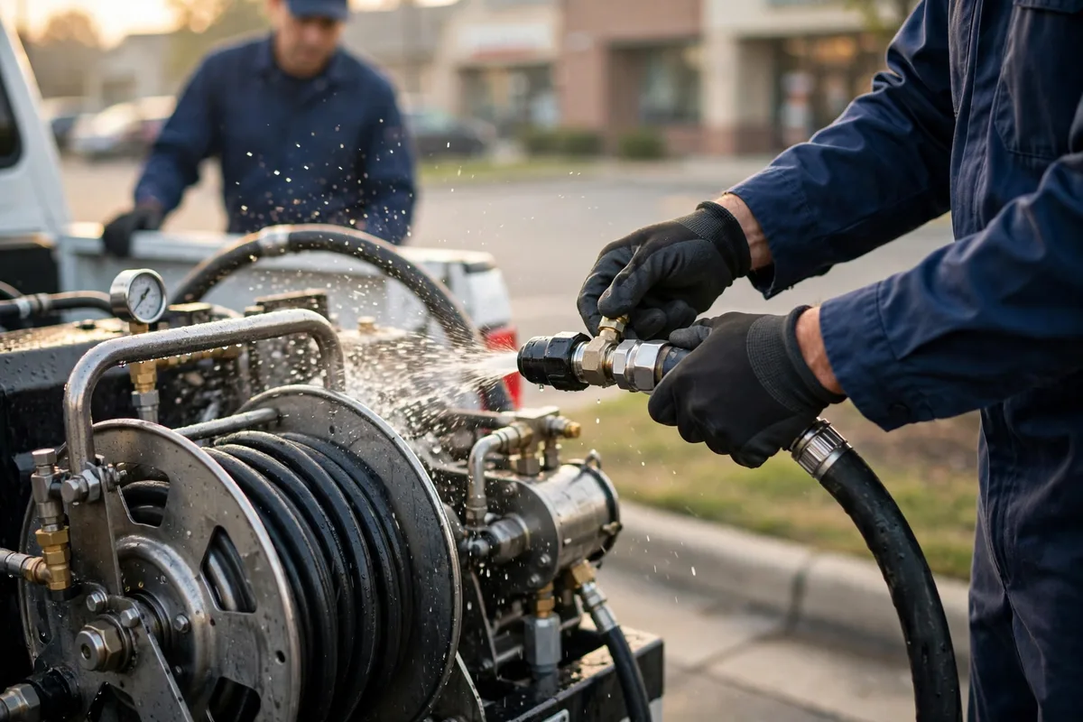 Sewer line cleaning in Glendale Heights, IL — local sewer specialist at work