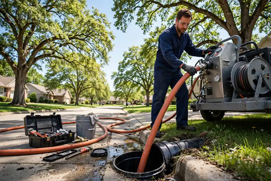 Sewer line cleaning in South Elgin, IL — local sewer specialist at work