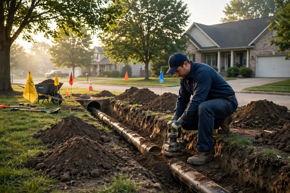Sewer line installation in Bloomingdale, IL — local sewer specialist at work
