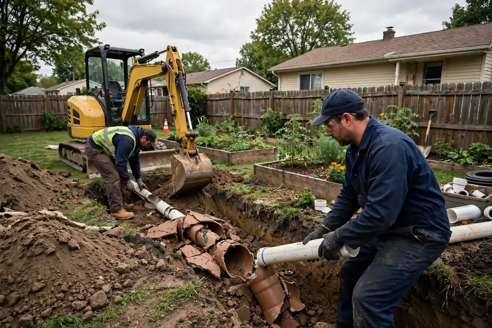 Sewer line replacement in Glendale Heights, IL — local sewer specialist at work