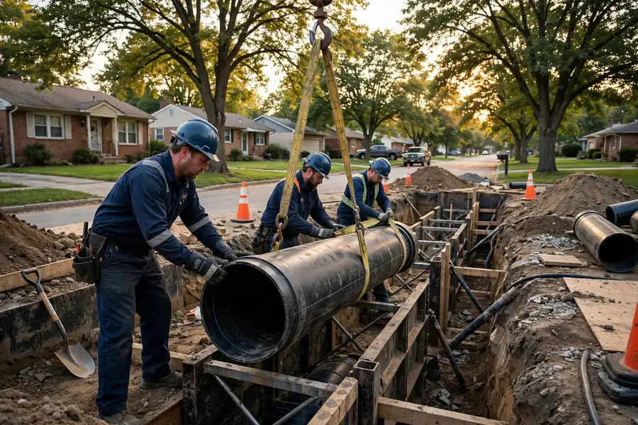Sewer line replacement in South Elgin, IL — local sewer specialist at work