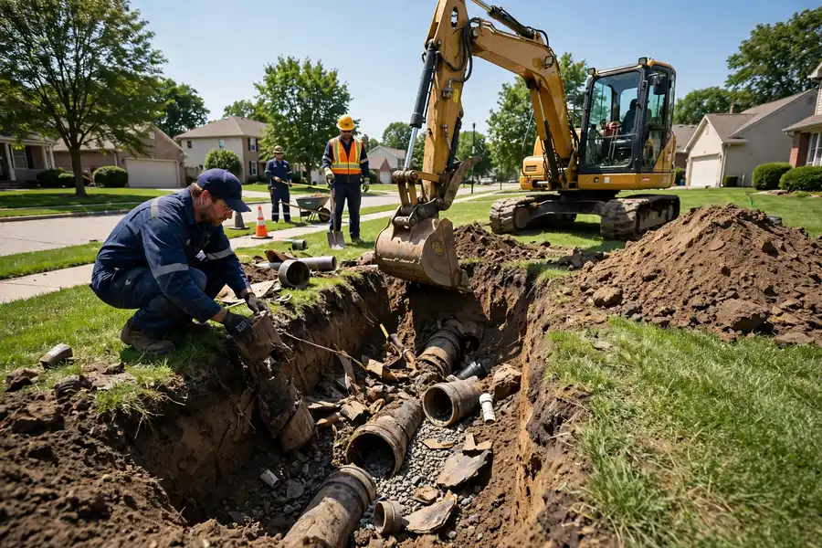 Sewer line replacement in West Chicago, IL — local sewer specialist at work