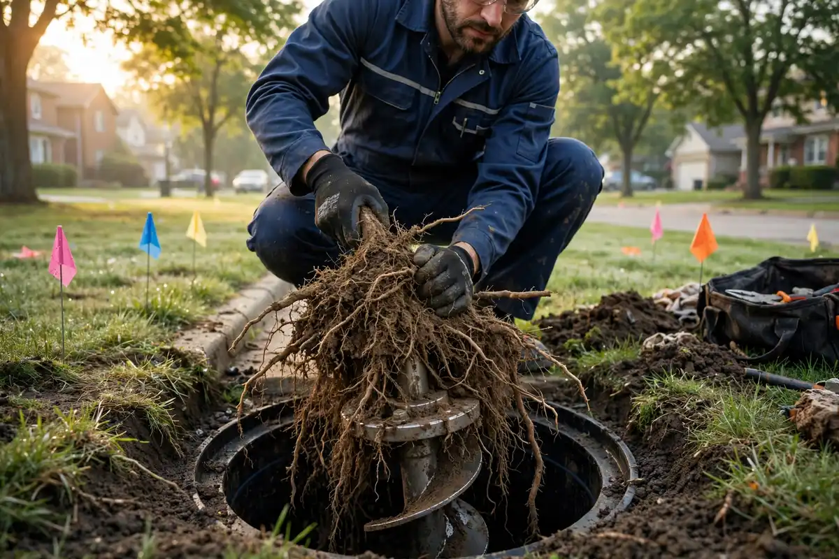 eliminación de raíces de árboles en Addison, IL — especialista local trabajando