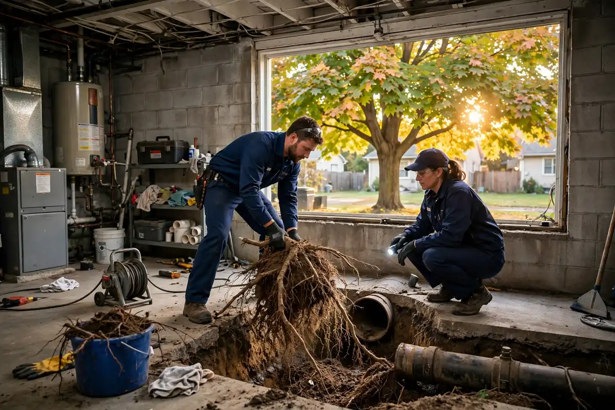 Tree root removal in West Chicago, IL — local sewer specialist at work
