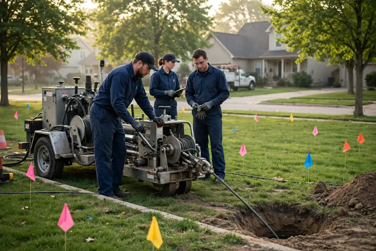 Trenchless sewer repair in Hoffman Estates, IL — local sewer specialist at work