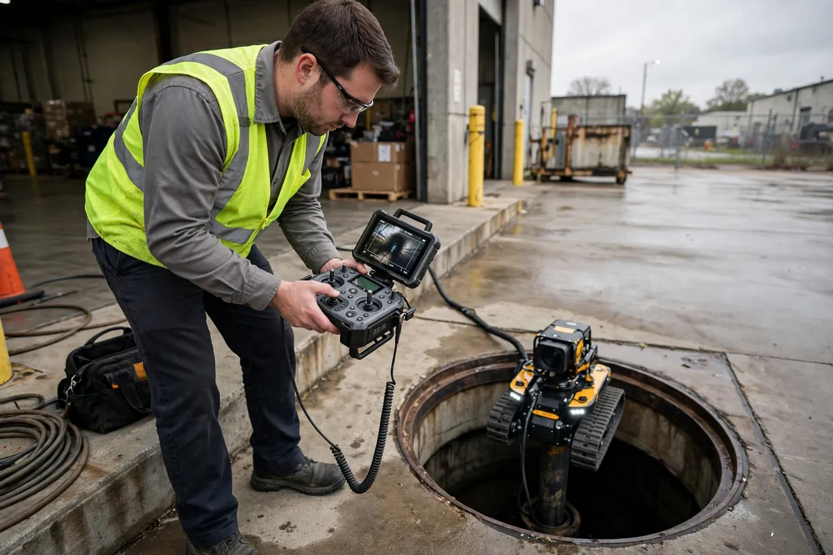 Inspección comercial con cámara de alcantarillado en Hanover Park, IL