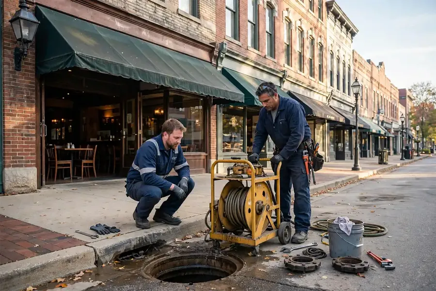 Commercial sewer service for a restaurant in St. Charles, IL