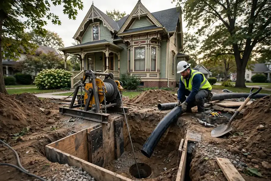 Inicio de estallido de tubería en una casa histórica en St. Charles, IL