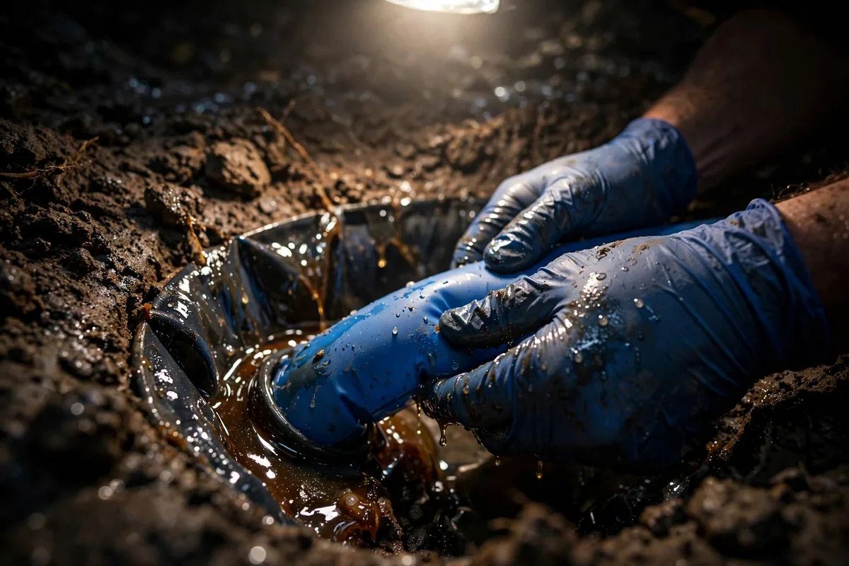 Close-up of a calibration tube holding a resin liner in place during pipe lining in Rolling Meadows IL