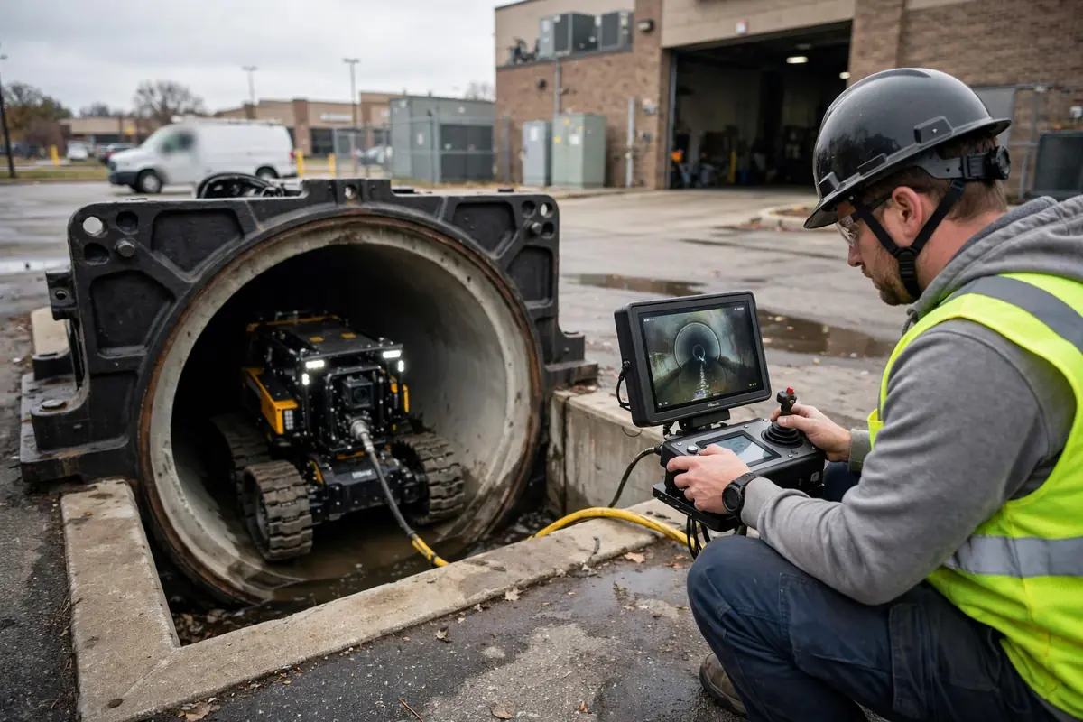 Robotic crawler camera inspection in Elgin, IL