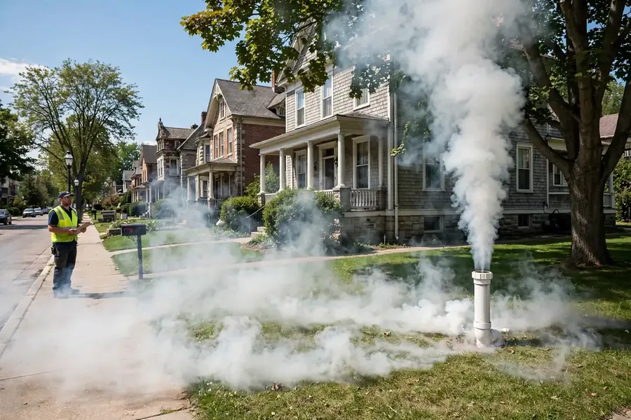 Sewer smoke testing for leaks in Geneva, IL