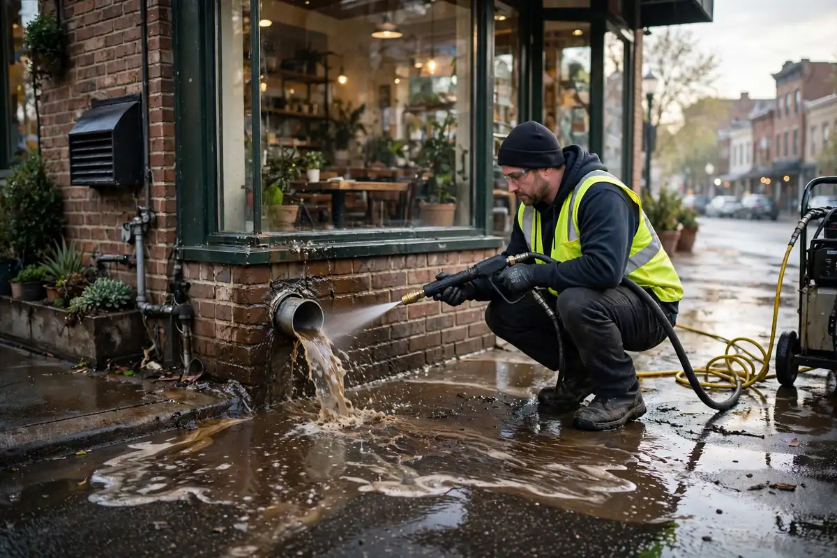 Limpieza de línea de grasa en un café en St. Charles, IL