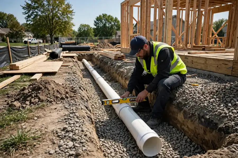 New PVC sewer lateral installation in Carol Stream, IL