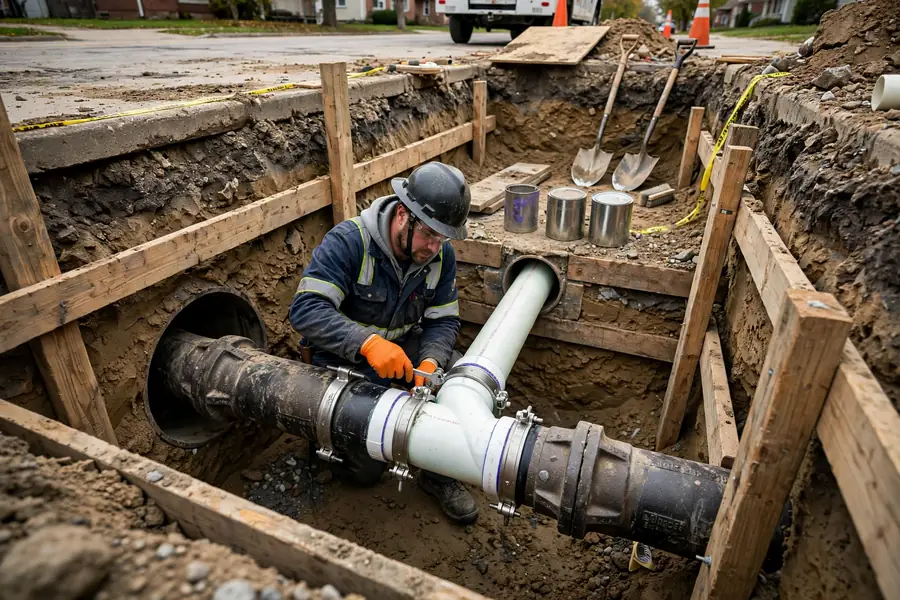New sewer line installation in East Dundee — serving Bartlett, IL