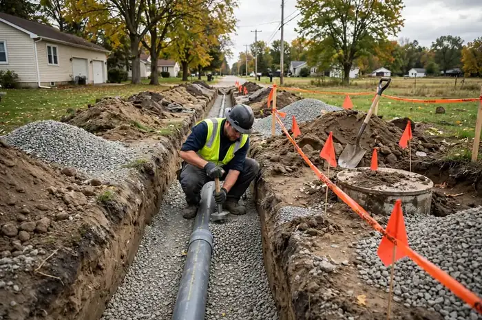 New sewer line installation in South Elgin — serving Bartlett, IL
