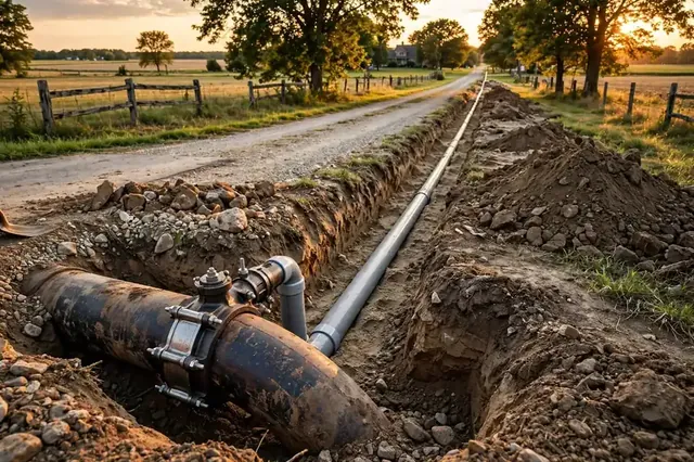 Nueva conexión y lateral de alcantarillado en Wayne, IL