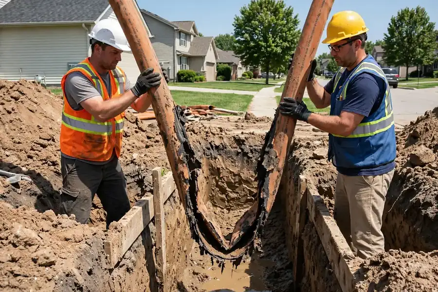 Failed Orangeburg pipe removal in Hanover Park, IL