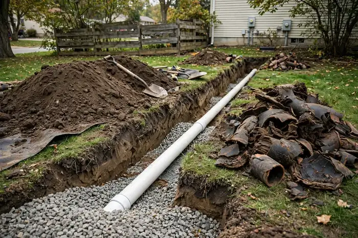 Reemplazo de línea de alcantarillado en Hoffman Estates, IL