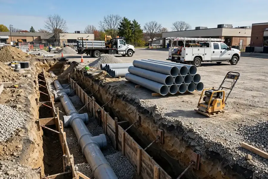 Reemplazo comercial de alcantarillado en Wood Dale, IL