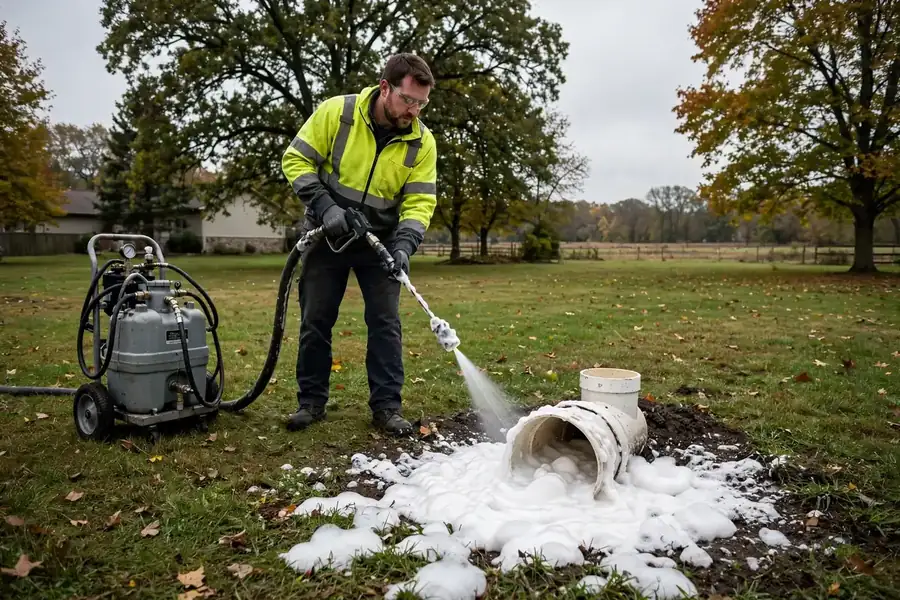Root inhibitor foam treatment in Wayne, IL