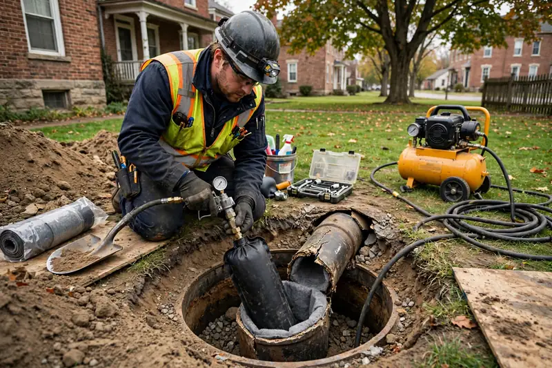 Reparación de alcantarillado sin zanja en East Dundee, IL