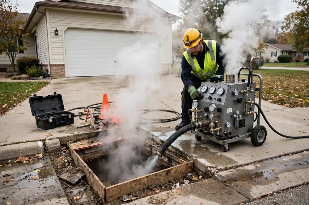 Reparación de alcantarillado sin zanja en South Elgin, IL