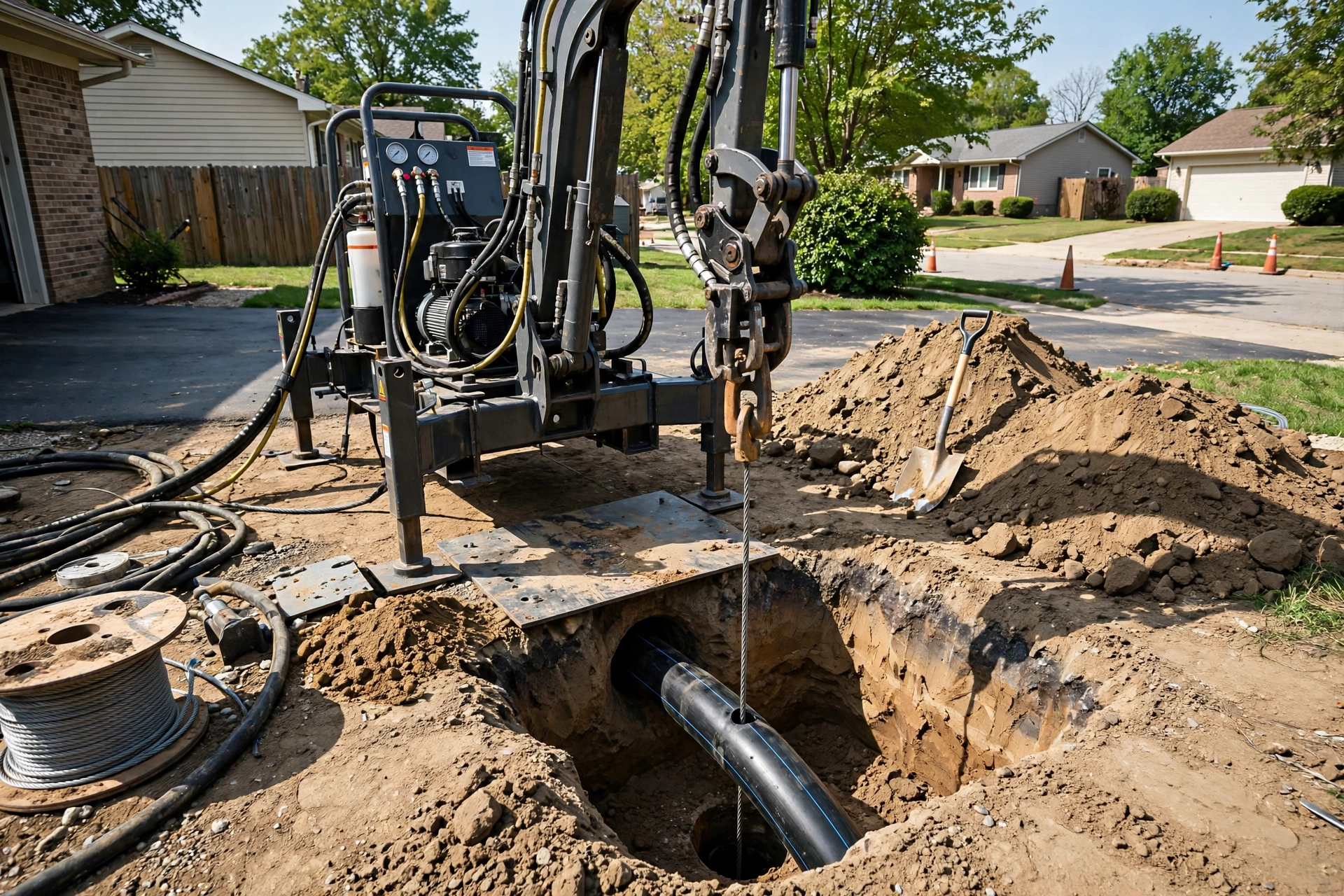 Pipe Bursting in Bartlett, IL — work photo