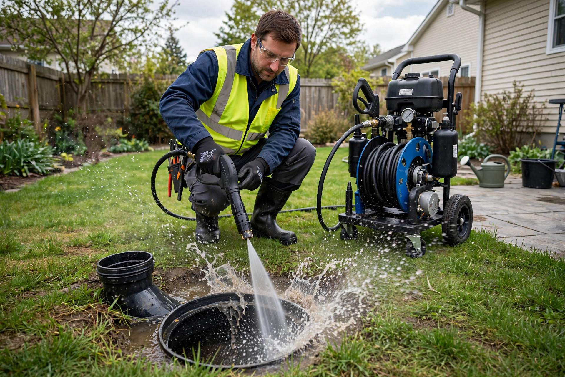 Sewer Line Cleaning in Bartlett, IL — work photo